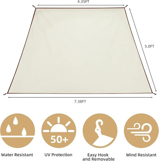Sunwall for Instant Camping Canopy Shade Tent 8.2' X 8.2', Detachable Flap Sun Shade Side Wall Accessory to Block Sun, Wind, and Rain, 2 Pack Sidewall Only(Beige-2 pcs)