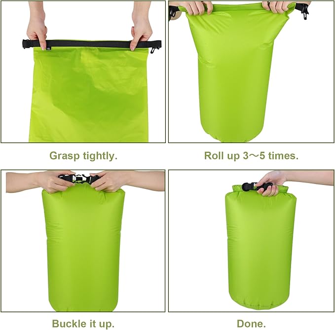 Waterproof Dry Bag 3-Pack, 5L/15L/30L Ultralight Dry Sack Portable Storage Pouch Pack for Hiking, Backpacking, Kayaking, Camping, Swimming, Boating