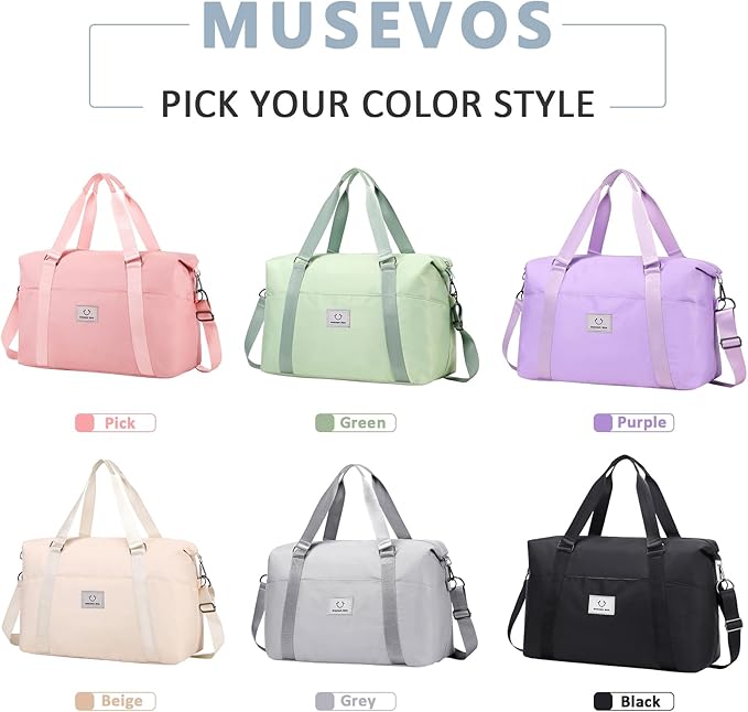 Gym bag for Women, Travel Duffel Bags with Trolley Sleeve, Weekender Overnight Bag, Carry on Tote Bag Dance Bag