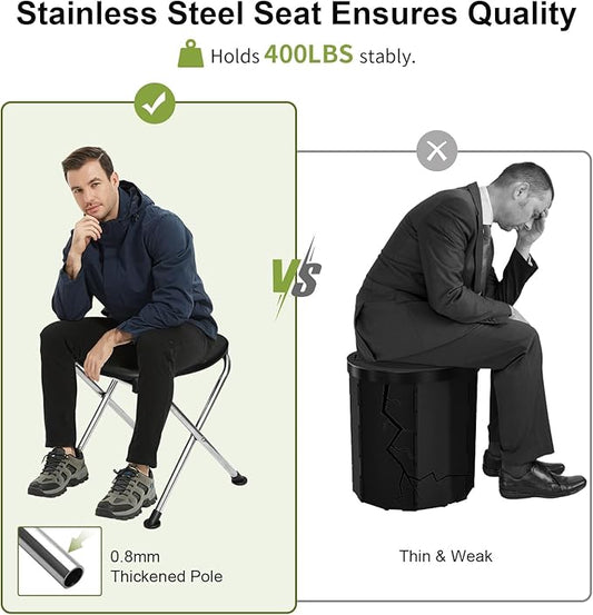 Portable Toilet Kit for Adults, Pop Up Privacy Tent with Instant Portable Outdoor Shower, Stainless Steel Camp Toilet Changing Room