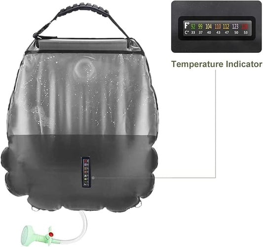 Solar Shower Bag | 5 Gal/20L Solar Heating Camping Shower Bag | Removable Hose | On-Off Switchable Shower Head | Ducha Portatil | Traveling Shower | Portable Shower for Beach Swimming, Hiking