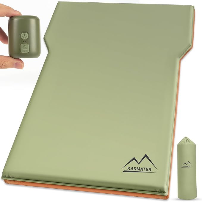 SUV Air Mattress Car Bed Camping, Inflatable Car Camping Pad with Air Pump, Ultrathick Memory Foam Camping Mattress, 9.0 R-Value Insulated Sleeping Pad 2 Person, Camping Mat for Hiking and Backpacking