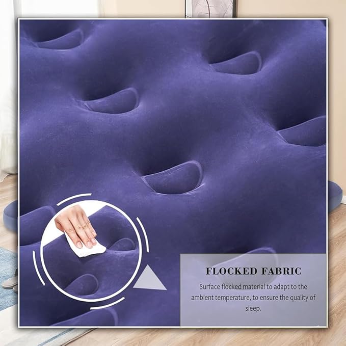 Twin Size Air Mattress - Portable Foldable Comfortable Bed Lightweight Inflatable Airbed for Camping, Home and Travel Air Bed - Easy to Set Up - Ideal for Kids, Adults, and Guests 75''X39''X9''