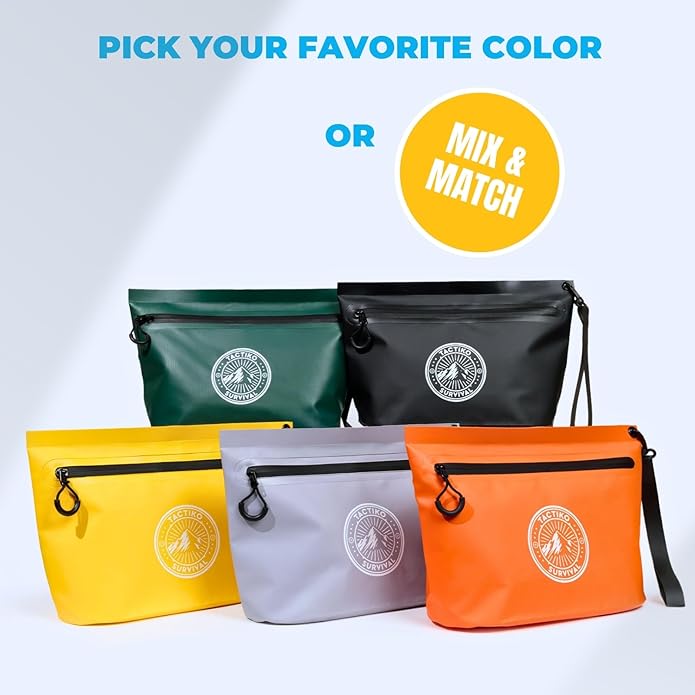 Tactiko Heavy-Duty 2L Splash Water Resistant Zipper Pouch - Hold-All Organizer for Dry Bags, Travel Bags