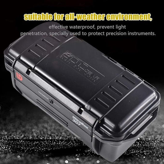 Tbest Outdoor Waterproof Shockproof Airtight Survival Box Storage Container Case Carry Box Black Dry Storage Box for Fishing Camping Hiking Outdoor Activities