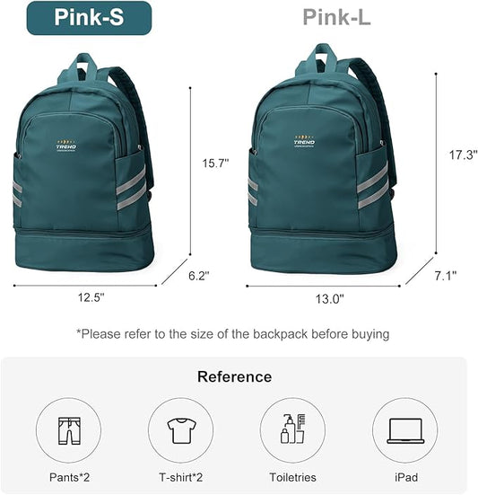 Coofay Small Gym Backpack for Women - Waterproof With Shoe Compartment, Lightweight Travel and Workout Sports Bag