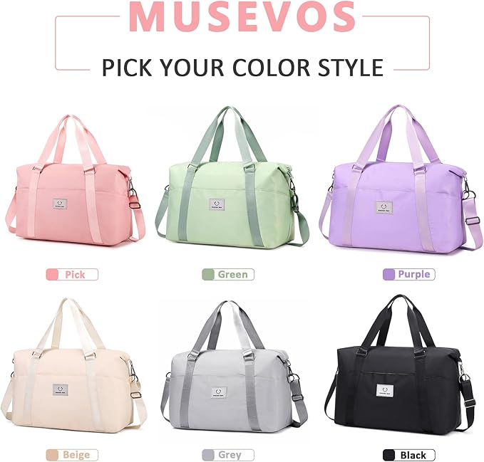 Gym bag for Women, Travel Duffel Bags with Trolley Sleeve, Weekender Overnight Bag, Carry on Tote Bag Dance Bag