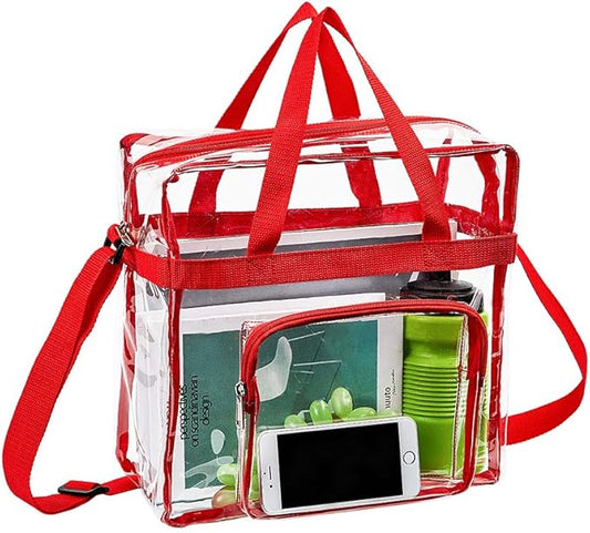 Clear Bag Stadium Approved,Stadium Security Travel & Gym Clear Tote Bags,12"x 6"x12"