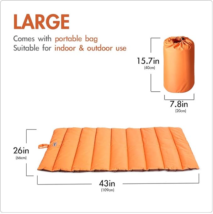Outdoor Dog Bed, Waterproof, Washable, Large Size, Durable, Water Resistant, Portable and Camping Travel Pet Mat