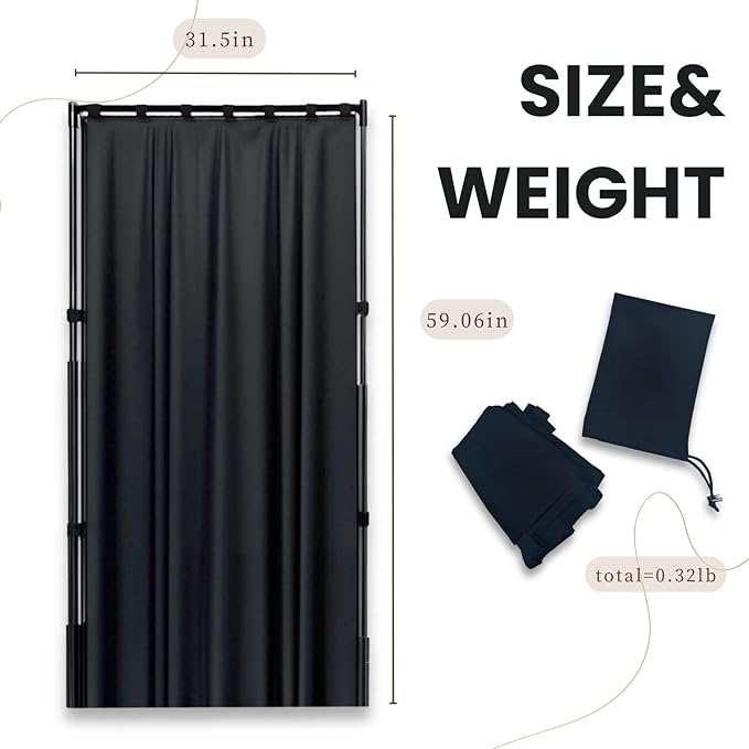 Privacy Curtain for Dance Bag, 59" x 31.5" Portable Dance Privacy Curtain, Dancer Accessories Privacy Partition Screen with Storage Bag,Backstage Changing Room Curtain for Competition & Rehearsal
