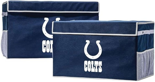 Franklin Sports NFL Storage Footlocker Bins - Large Folding Organizer Containers - NFL Team Office, Bedroom + Living Room Décor - Large + Small Bins