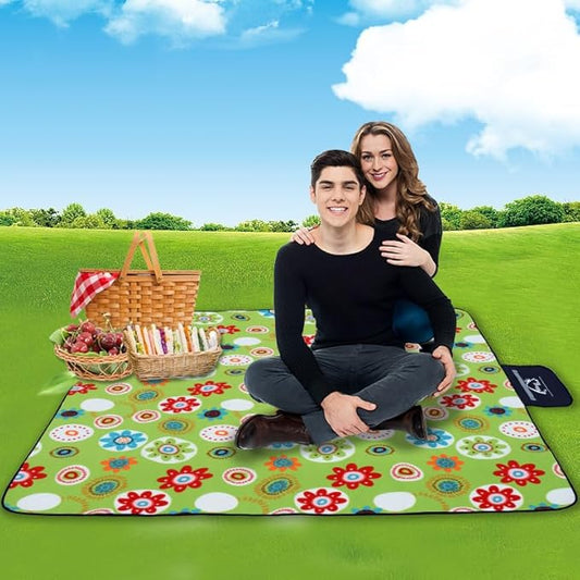 Wind Tour Family Outdoor Waterproof Durable Picnic Blankets with Carry Strap Foldable Sandproof Picnic Floor Mat for Kids Playground Camping Hiking Grass Travelling (1, Sunflower -200 * 200cm)