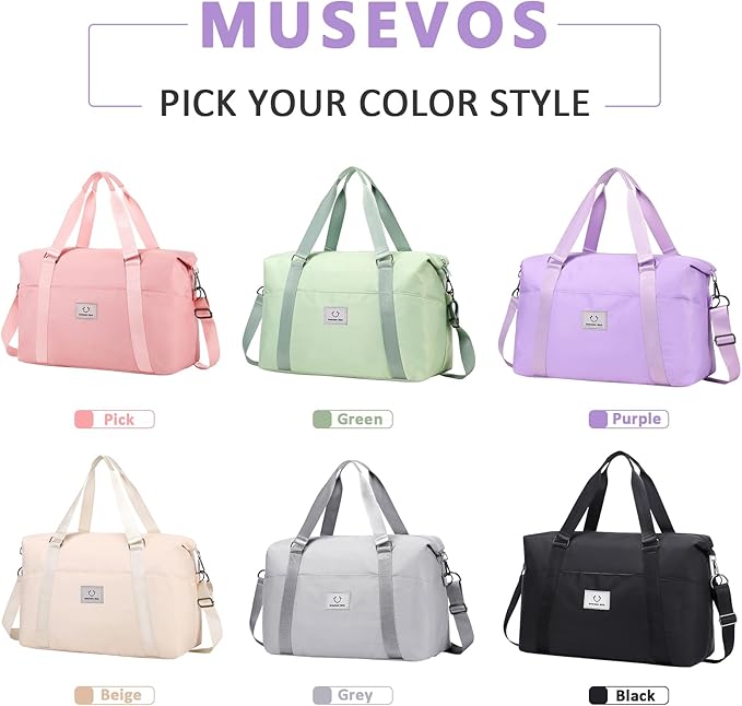 Gym bag for Women, Travel Duffel Bags with Trolley Sleeve, Weekender Overnight Bag, Carry on Tote Bag Dance Bag