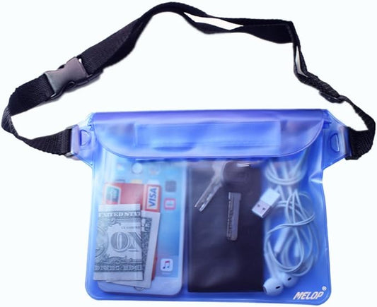 Waterproof Pouch Bag with Adjustable Shackle Strap Protect Phone and Items Dry and Clean from Water Submersion When Rainning Boating Swimming Kayaking Fishing Water Parks