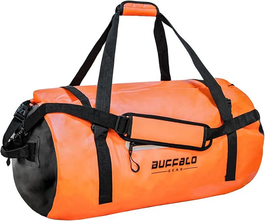 Buffalo Gear Waterproof Duffle Bag 40L 60L 80L Roll-top Dry Bag Heavy Duty Waterproof Duffel Travel Bag for Kayaking Rafting Boating Fishing Camping