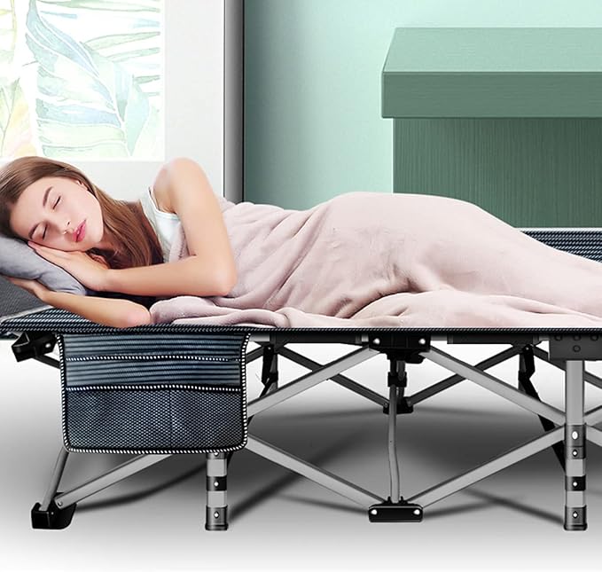 ABORON 2PK Folding Camping Cot for Adults, Double Layer 1200D, 500lb Capacity, Heavy Duty Guest Cot with Mat & Carrying Bag for Indoor & Outdoor Use