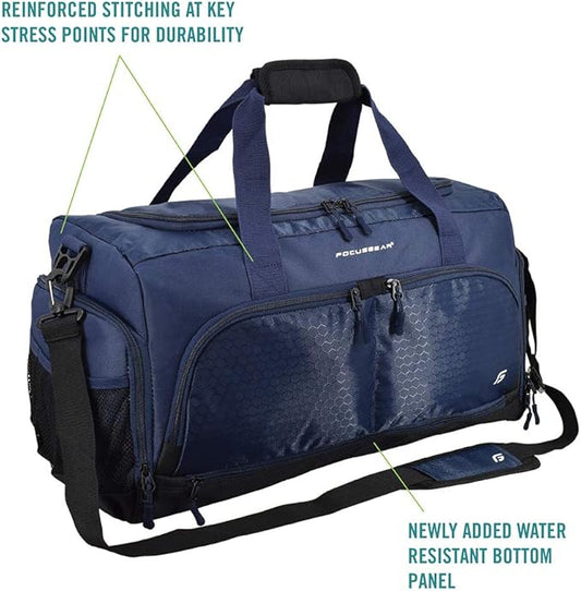 Ultimate Gym Bag 2.0: The Durable Crowdsource Designed Duffel Bag with 10 Optimal Compartments Including Water Resistant Pouch