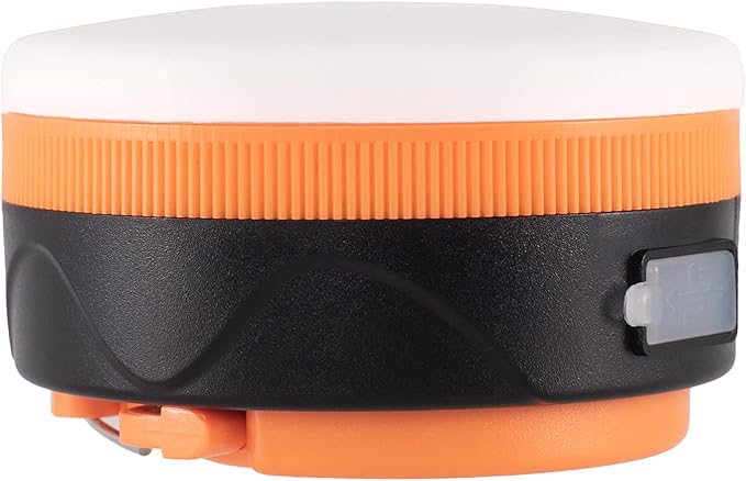 LIT-PaTH Rechargeable LED Camping Lighting Fixture Camping Lantern with Magnet Base, 1800 mAh, Survival Kit for Emergency, Hurricane, Outage, Small Orange, 2-Pack