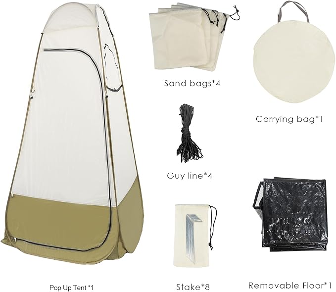 Portable Privacy Tent - Pop Up Shower & Changing Room for Outdoor Camping