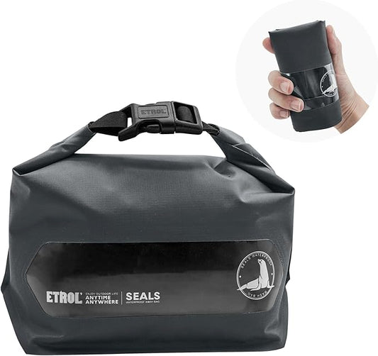 Waterproof Dry Bag for Women Men, Ultralight Dry Sack with Transparent Window, Outdoor Bags Keep Gear Dry for Kayaking Rafting Boating Beach Surfing Swimming Canoe Camping Hiking Fishing Ski, Gray