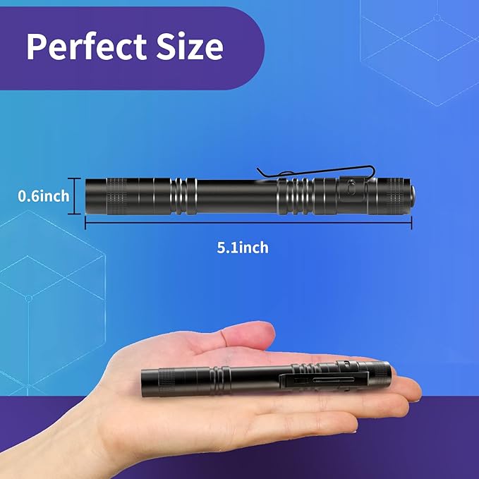 COSOOS UV Black Light Flashlight, 395nm Mini Pen Light with Clip, Waterproof Ultraviolet Flashlight for Leak, Pet Urine, Scorpion, Hotel Inspection, Dry Stain and Bed Bug.