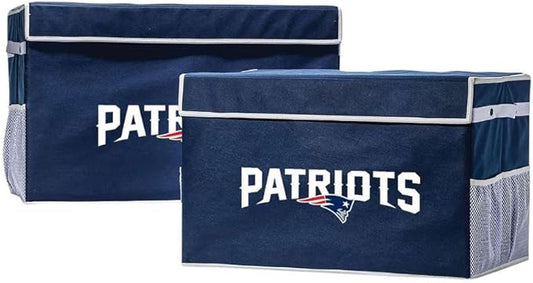 Franklin Sports NFL Storage Footlocker Bins - Large Folding Organizer Containers - NFL Team Office, Bedroom + Living Room Décor - Large + Small Bins