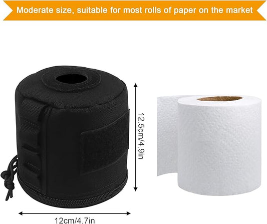 AOUTACC Tactical Roll Paper Storage Bag,Toilet Roll Paper Storage Holder with Molle Mounting Strap,Tissue Cover Organizer for Outdoor Camping,Hiking,Tactical Game