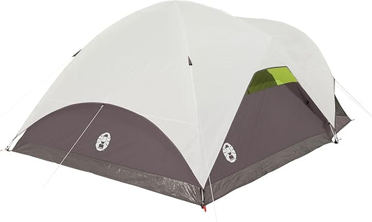 Coleman Steel Creek 6-Person Tent with Screened Porch & Integrated Rainfly, Weatherproof Tent with Screen Room Sets Up in Minutes, Fits Queen-Size Airbed