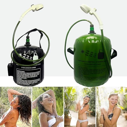 Vici 20L Portable Solar Camping Shower Bag Shower Electric Pump Tent car wash Equipment Outdoor spa Bath hot Water Bag Camping Furniture Accessories Portable Shower Pump