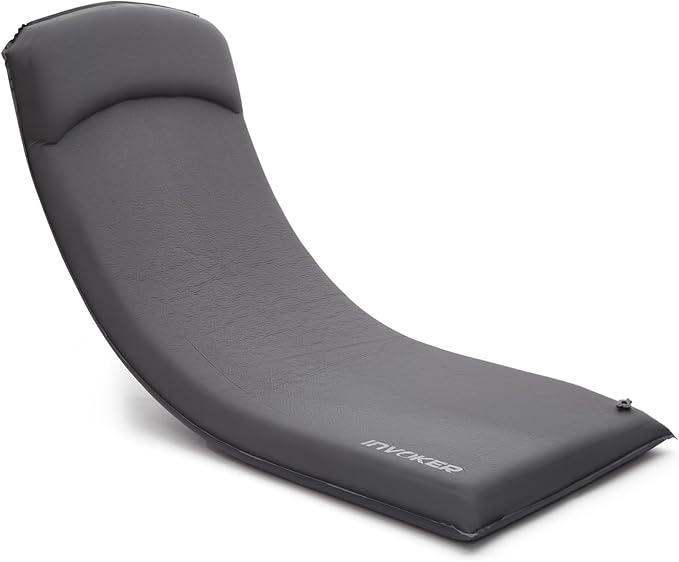 INVOKER Camping Sleeping Pad 2.75” Memory Foam Fast Self Inflating Insulated Durable Camping Mat Air Mattress with Pillow,for Tent, Traveling, Car, Camping, Grey