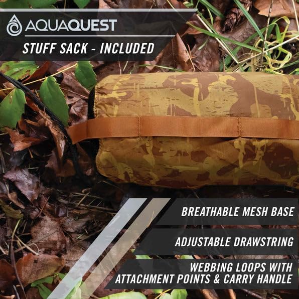 AquaQuest Safari Camping Tarp - Lightweight Durable Rain Fly - Waterproof Camping Essentials for Hiking, Backpacking & Hammock