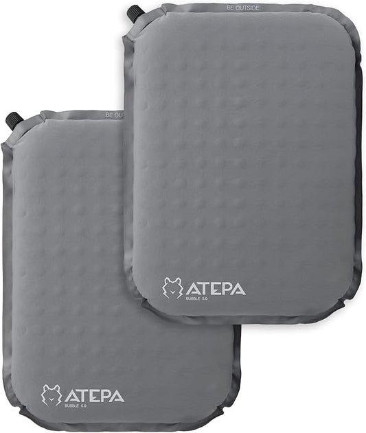 ATEPA Inflatable Stadium Seat Cushion, Self-Inflating Memory Foam Stadium Seats Camping Accessories Chair Pad for Outdoor Airplane Travel Bleacher Patio Backpacking