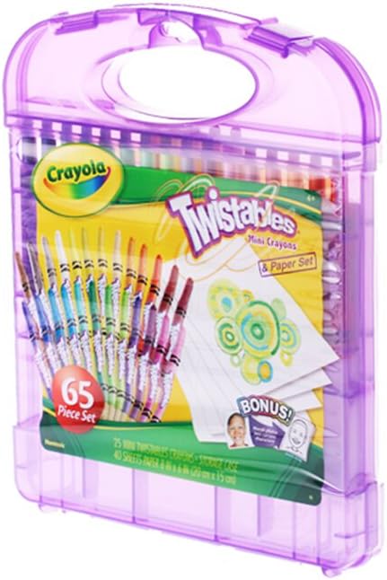 Crayola Mini Twistables Crayons & Paper Set, 65 Pieces, Gift for Kids