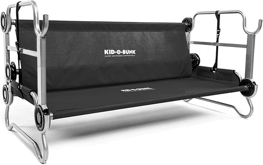 Disc-O-Bed Youth Double Cot Kid-O-Bunk, Modular for Bunk Beds, Dual Cots, or Bench with 2 Carry Bags for Portable Transport