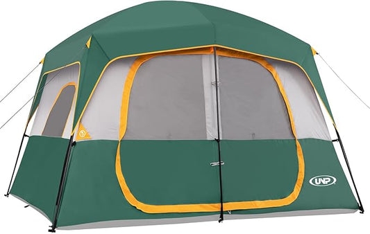 UNP 2/4/6/8 Person Tent, Portable Cabin Tent, Camping Tent 4-Person Easy Set Up, Waterproof with Top Rainfly for Outdoor Camping/Hiking