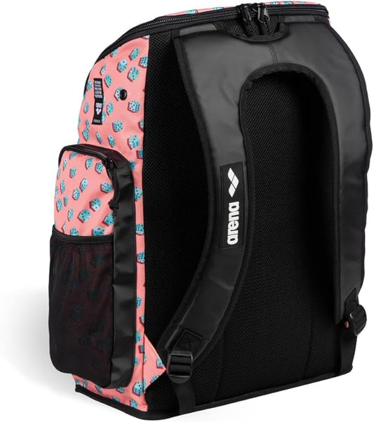 ARENA Spiky III Backpack 45 Swimming Athlete Sports Gym Rucksack Large Training Gear Equipment Swim Bag for Men and Women, 45 Liters, Dices