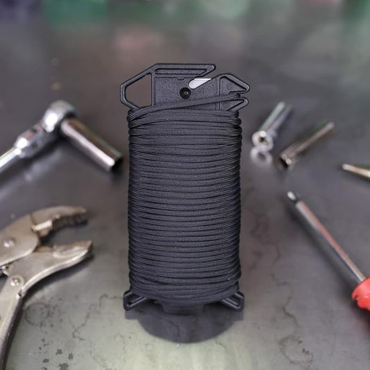 Atwood Rope MFG Ready Rope™ 550 Paracord 100 Feet 7-String Core Nylon Parachute Cord Outside Survival Gear Made in USA | Lanyards, Bracelets, Handle Wraps, Keychain (Black)