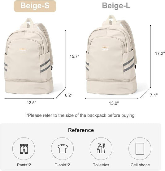 Coofay Small Gym Backpack for Women - Waterproof, Lightweight Travel Sports Gym Bag with Shoe Compartment