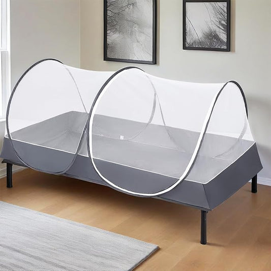 Mengersi Portable Mosquito Net Foldable Pop Up Tent for Twin Size Bed,Bed Canopy Mosquito Tent for Bed Camping Travel Patio,Free Installation