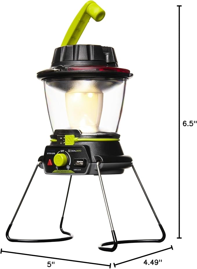 Lighthouse 600 Multi Functional Adjustable Light Perfect for Camping, Outdoor Events, or Emergency use Lumens USB Charging of Phones and Small Devices Long-Lasting Lithium Battery.