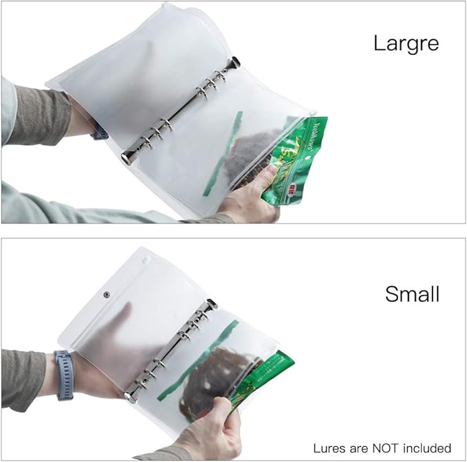 Dr.Fish Bait Binder Bags Worm Wallet Binders Travel Portable Compact Tackle Storage for Soft/Hard Baits, Leaders, Lines, Rigs