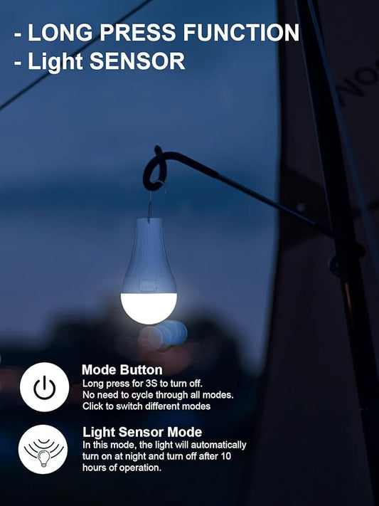 LED Tent Lights Rechargeable Camping Light Bulbs, Gifts for Men Dad Grandpa, 2-Pack Waterproof LED Tent Lamp with 4 Lighting Modes for Outdoor Camping Hiking Hurricane