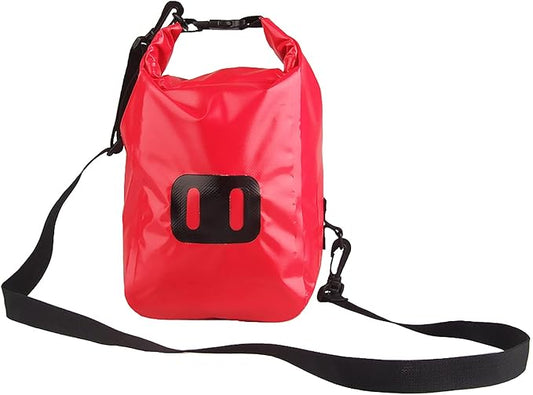5L Waterproof First Aid Kit Bag Empty, Small Medicine Travel Storage Medicine Organizer Roll Top Dry Bag Cross Body, for Traveling, Camping, Kayaking, Boating, Beach, Red