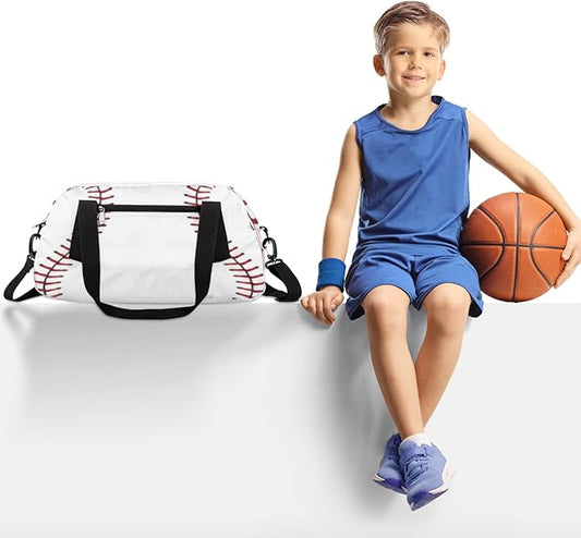 Baseball Kids Overnight Duffle Bags Boys Girls Teen Sports Gym Bag for Weekender Travel Gymnastics Dance Ballet