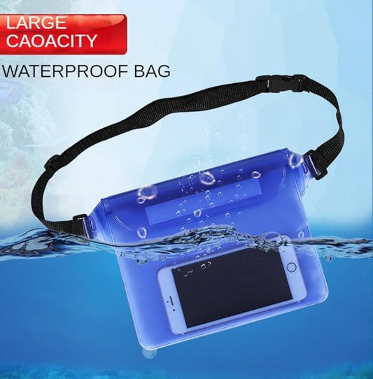 2-Pack Waterproof Bag with Adjustable Waistband and Touch Sensitive Screen, Keeping Your Phone and Valuables Dry, Perfect for Drifting, Swimming, Kayaking, Rowing, Fishing… (Green+Bule)