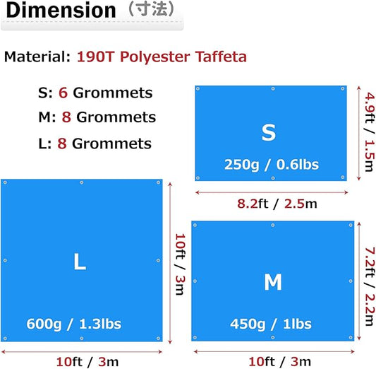 Azarxis Waterproof Camping Tent Tarp Hammock Rain Fly Footprint Ground Cloth Shelter Sunshade Beach Picnic Blanket Mat for Outdoor Camping Park Lawn