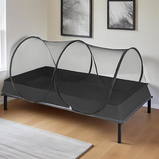 Mengersi Portable Mosquito Net Foldable Pop Up Tent for Twin Size Bed,Bed Canopy Mosquito Tent for Bed Camping Travel Patio,Free Installation