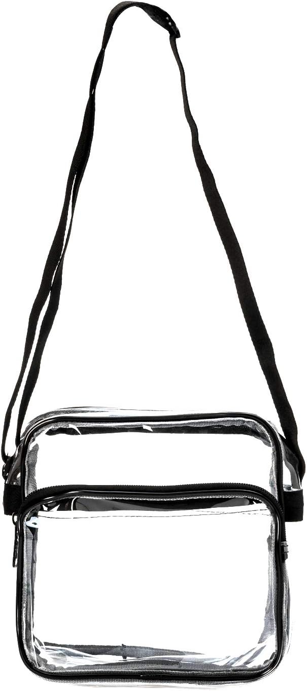 K-Cliffs Heavy Duty Clear Tote Deluxe See Through Messenger Work Bag Durable Transparent PVC Lunch Bag