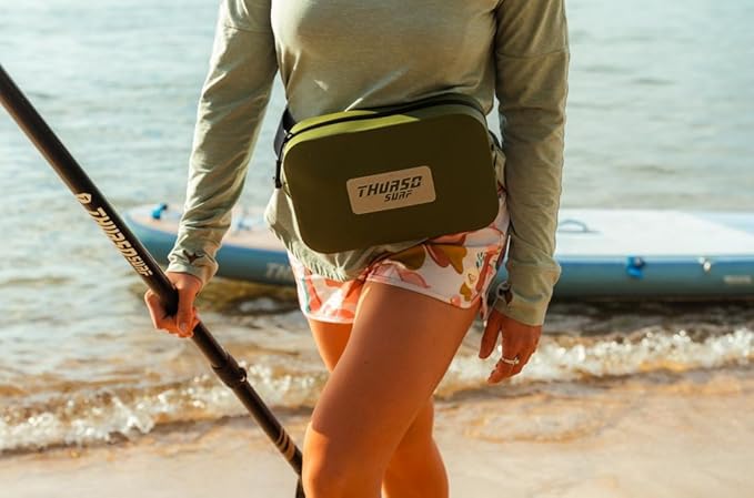 THURSO SURF Waterproof Fanny Pack Dry Bag Floating Pouch Bag Adjustable Waist Strap Keep Your Phone and Valuables Safe/Dry SUP Accessories for Kayaking Paddle Board Snorkeling Boating (Olive)