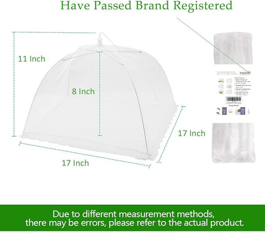 (3Pack) Pop-up Picnic Food Tent Covers, 17x17Inch Foldable Mesh Screen Food Covers for Outdoors, Reusable Food Cover Net Keep Out Flies, Mosquitoes…